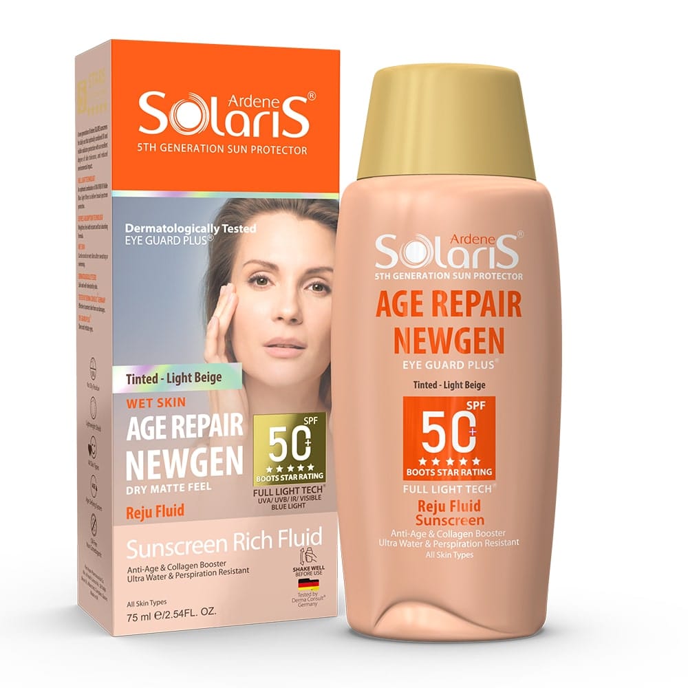 فلوئید ضد آفتاب ایج ریپیر نیوژن SPF50 آردن سولاریس بژ روشن