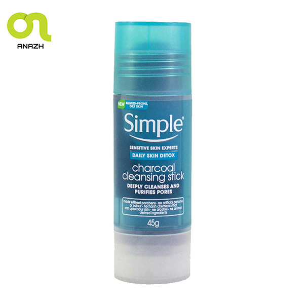 شوینده استیکی زغال مناسب پوست چرب Simple charcoal steak cleanser-اناژ