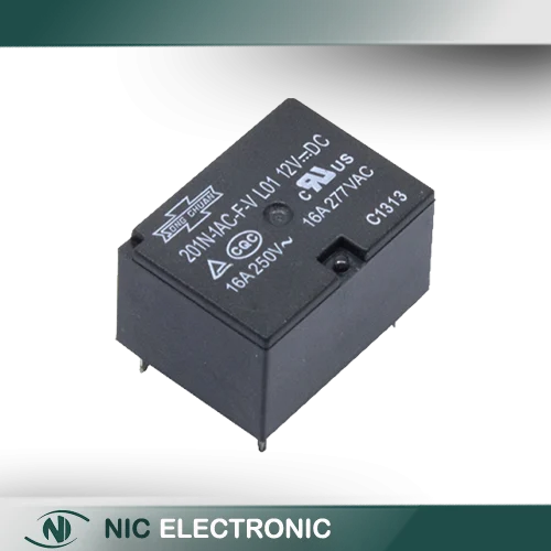 رله 12V پایه میلون بوبین کنار 4 پین 16A تایوانی مارک Song Chauan کد 201N-1AC-F-V