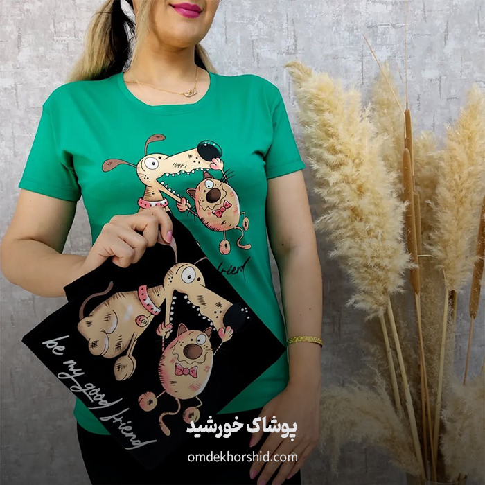 تیشرت نخی ویسکوز چاپی کیوت
