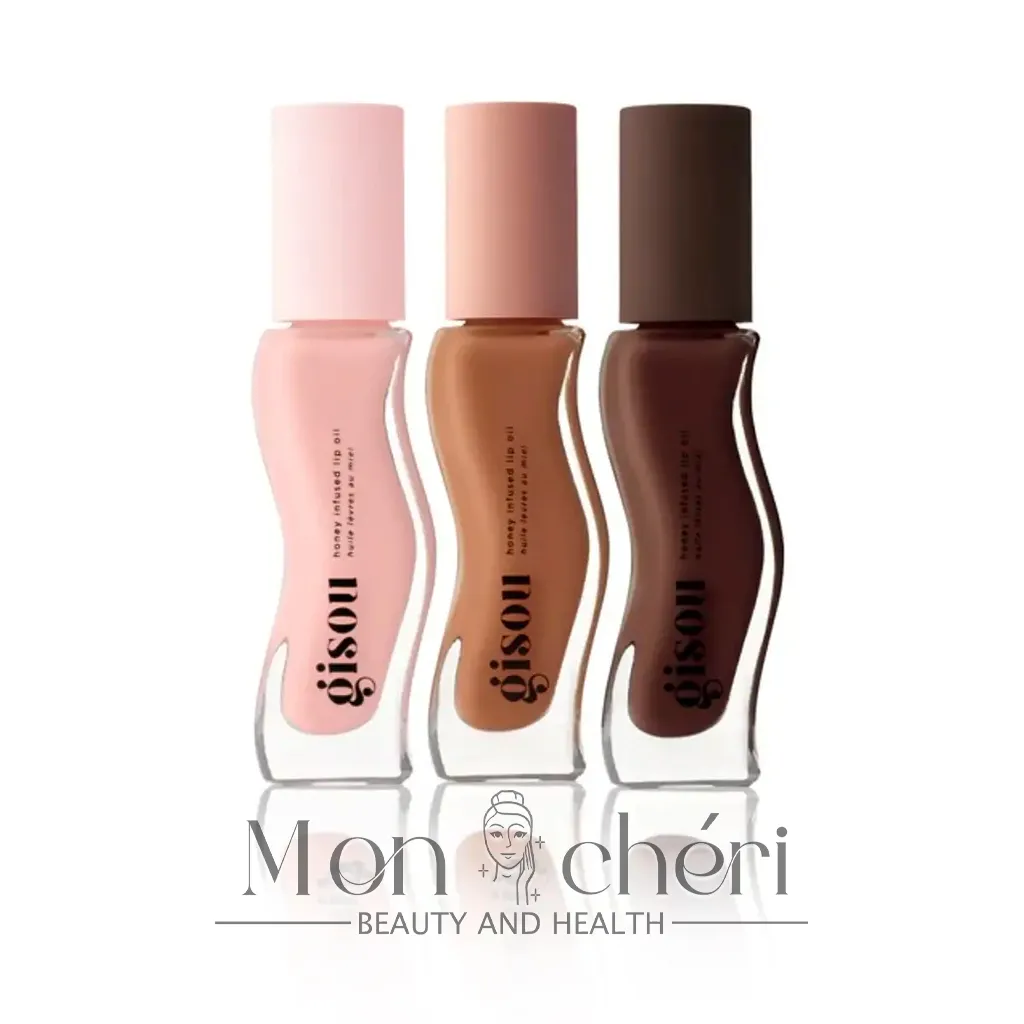 روغن لب عسل گیسو مجموعه 3 عددی مدل شکلات و تافی وانیل gisou Honey Infused Lip Oil 8ml 3in1