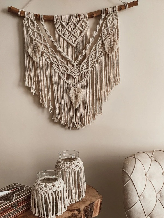 دیوارکوب مکرومه کد 268 برند گره چی و رنگ دلخواه