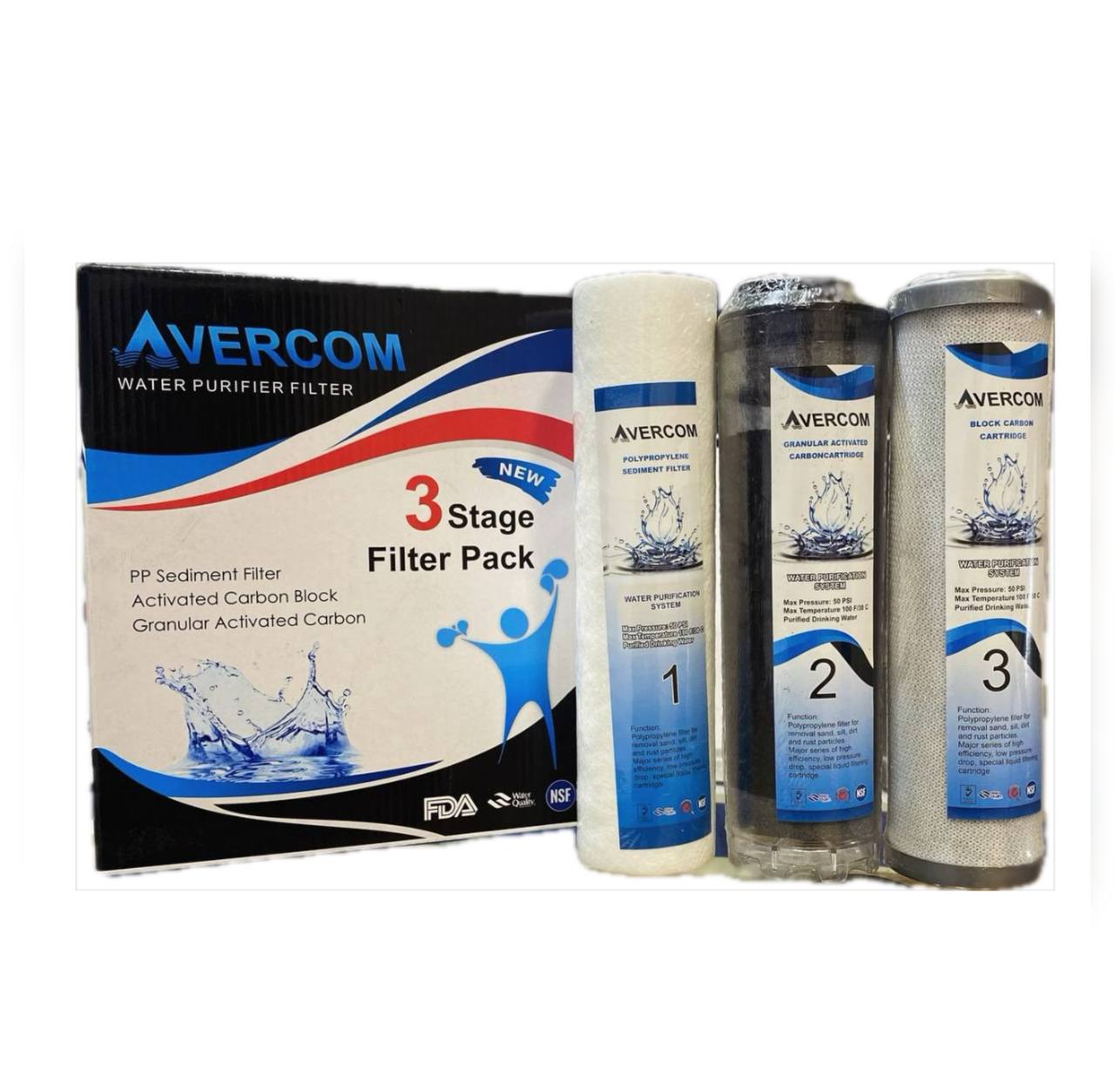 پک فیلتر پیش تصفیه دستگاه تصفیه آب خانگی برند اورکام AVERCOM