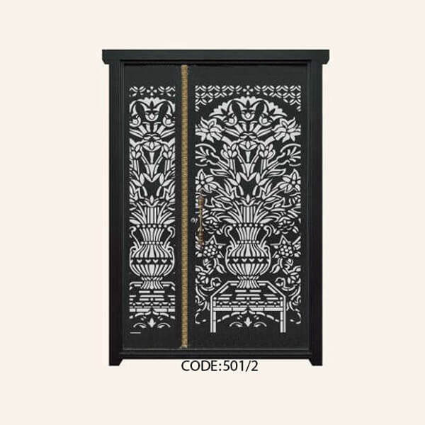 درب یک و نیم لنگه فلزی CNC طرح 501