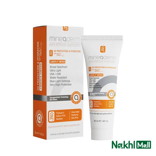 کرم ضد آفتاب فلوییدی ماینودرم mineaderm اولترا و آبرسان SPF 50+