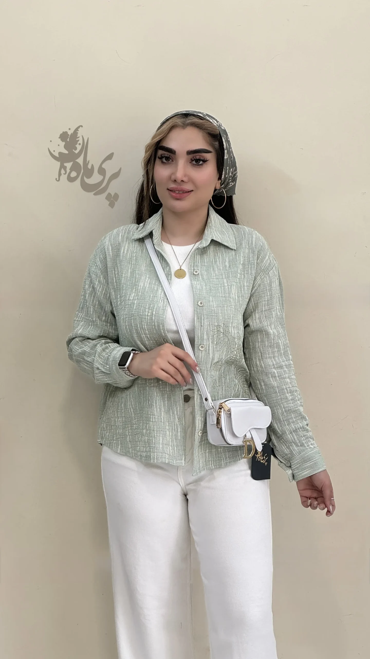 شومیز پنبه‌ای گلدوزی - M, سبز
