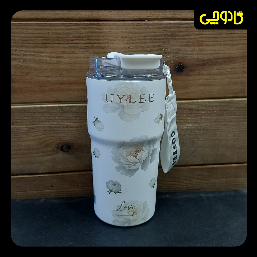 تراولماگ UYLEE گلدار حجم 500 ML - سفید