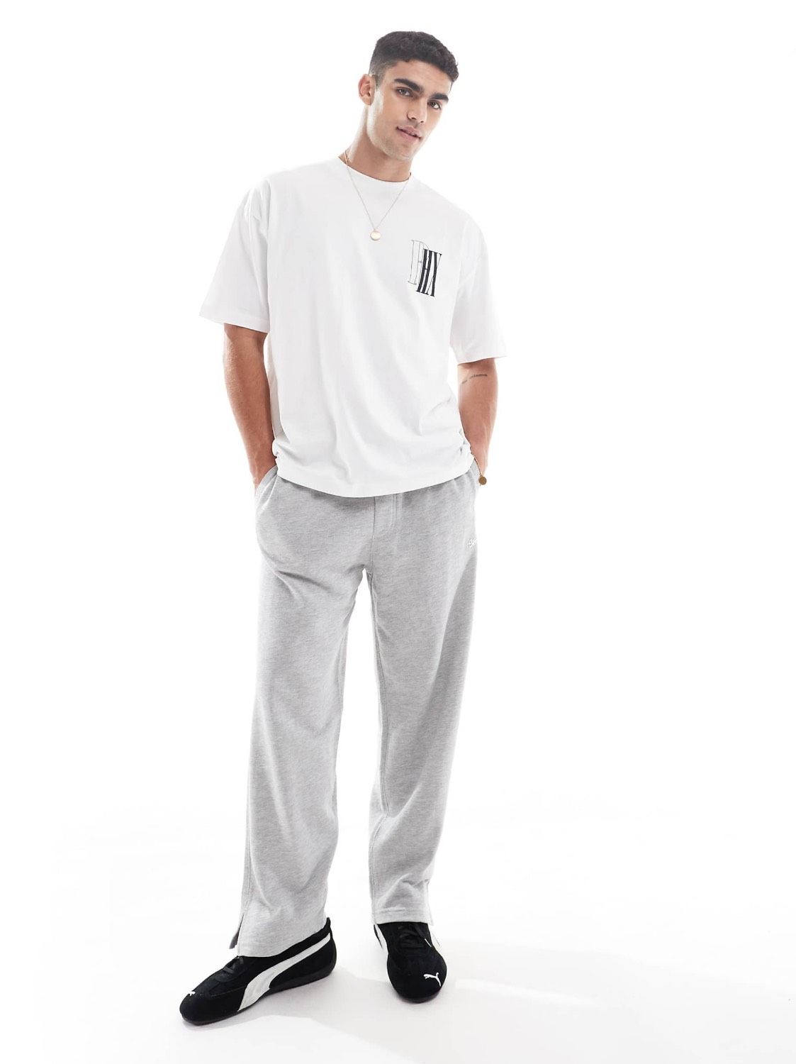 شلوار اسلش نیم بگ چهار فصل اورجینال برند(PULL&BEAR) کد 0320 طوسی