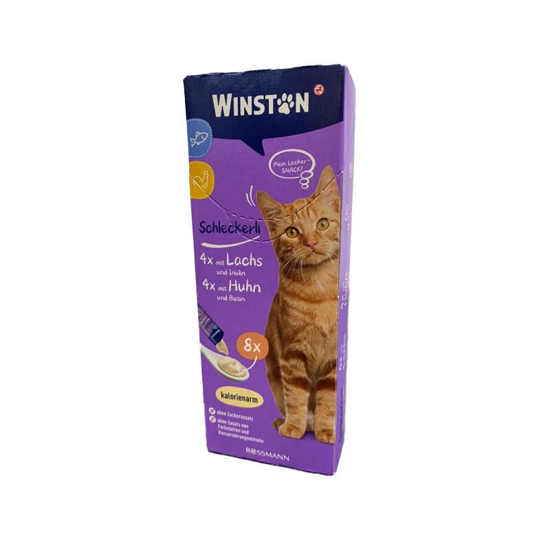 تشویقی گربه وینستون مدل بستنی مرغ و ماهی وزن 120 گرم