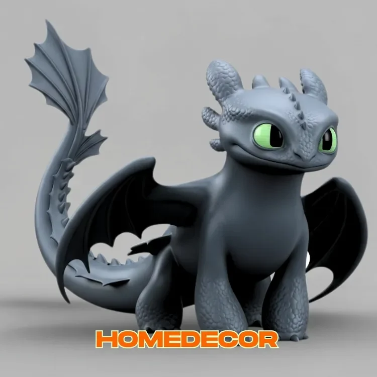 اژهای بی دندون خشم شب مدل نشسته Toothless Dragon Night Fury