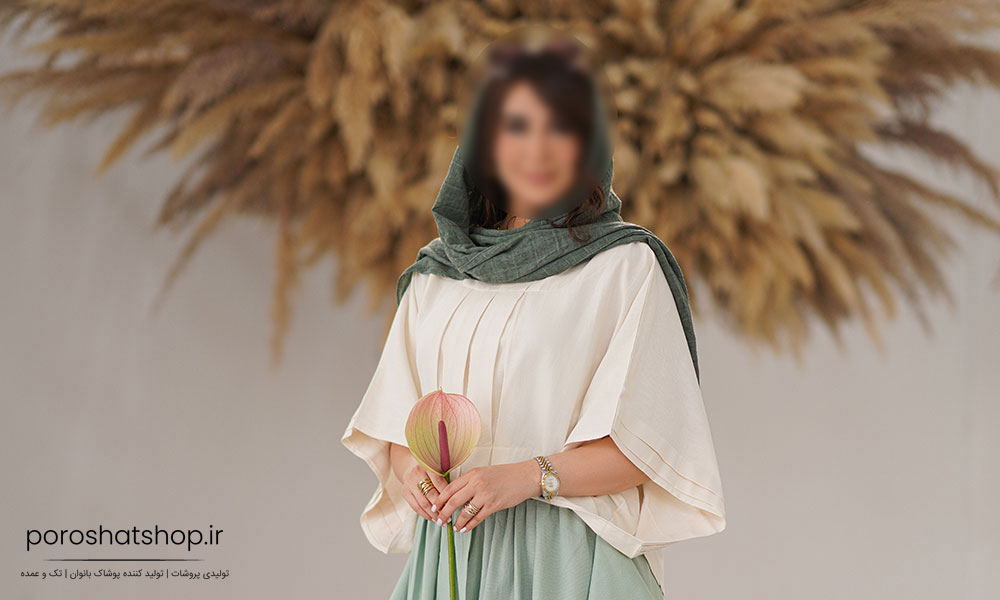 شومیز لینن مدل مربعی فریسایز