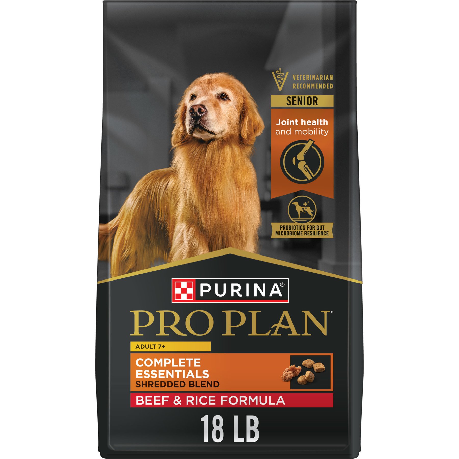 غذای خشک پورینا پرو پلن سگ مسن شرددد بلند گوشت گاو و برنج ۸.۱۶ کیلوگرم | Purina Pro Plan Senior Shredded Beef & Rice 18lb