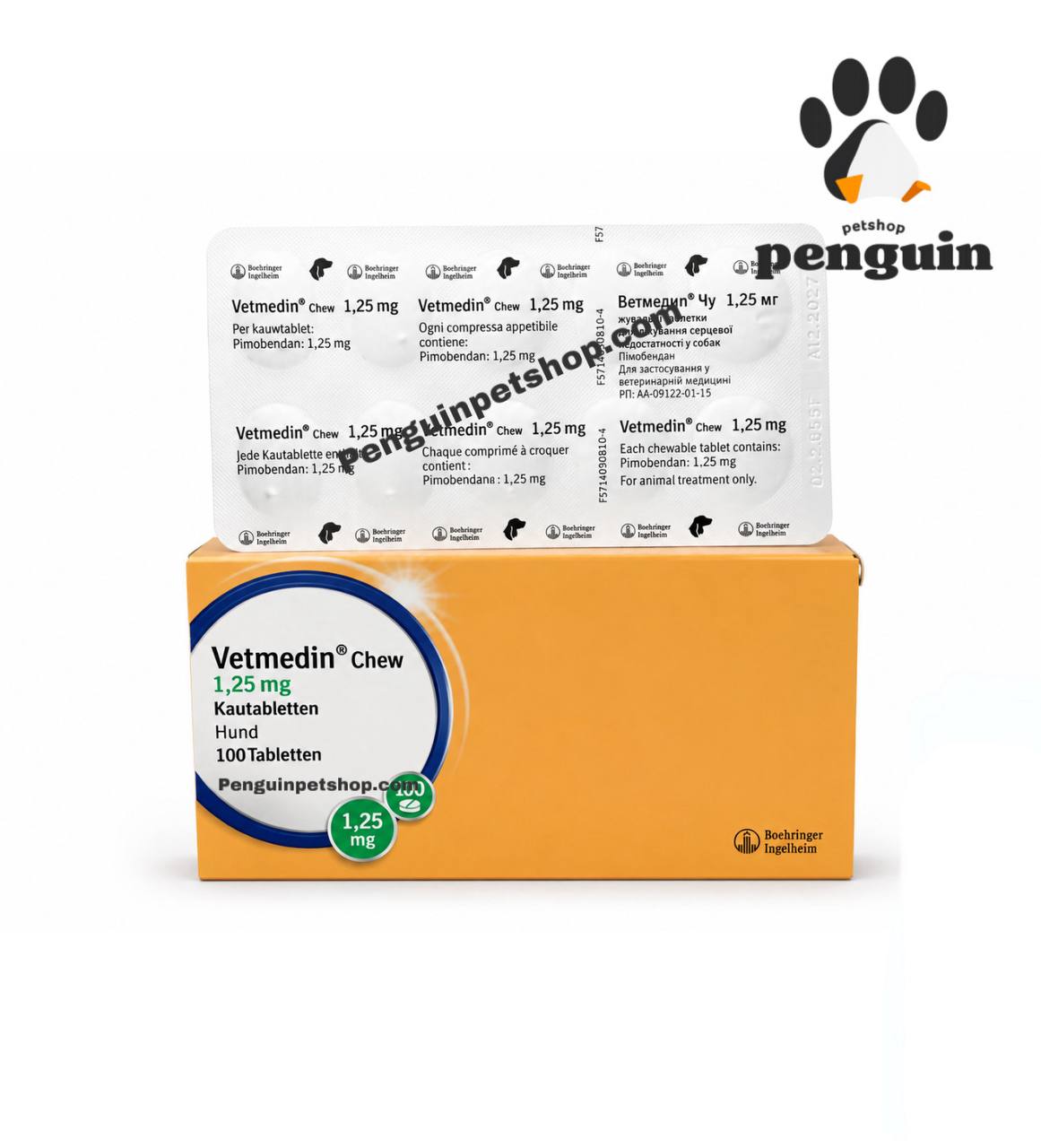 قرص مکمل قلب سگ وتمدین آلمان Vetmedin 1.25mg ورق 10 عددی