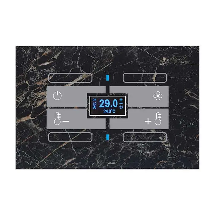 کلید هوشمند ترموستاتیک QUBIK MARBLE Glass thermostat 4 buttons 120X80 Black