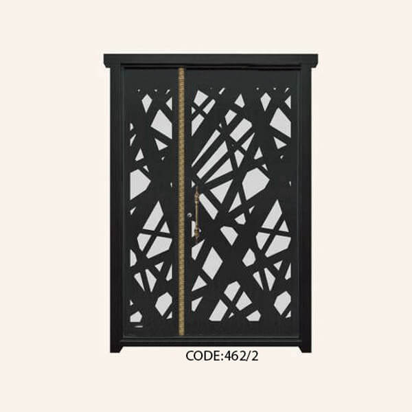 درب یک و نیم لنگه فلزی CNC طرح 462