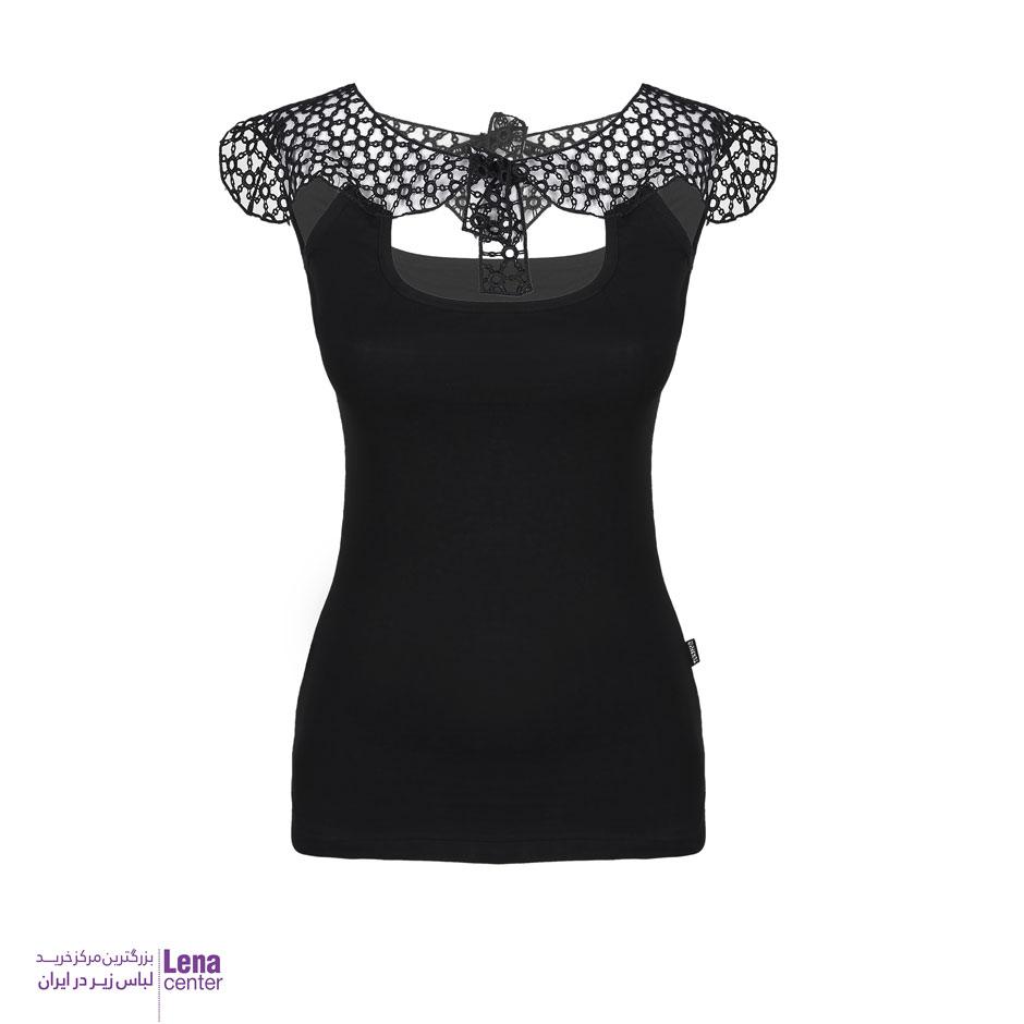 تاپ زنانه نخی گیپوری مشکی