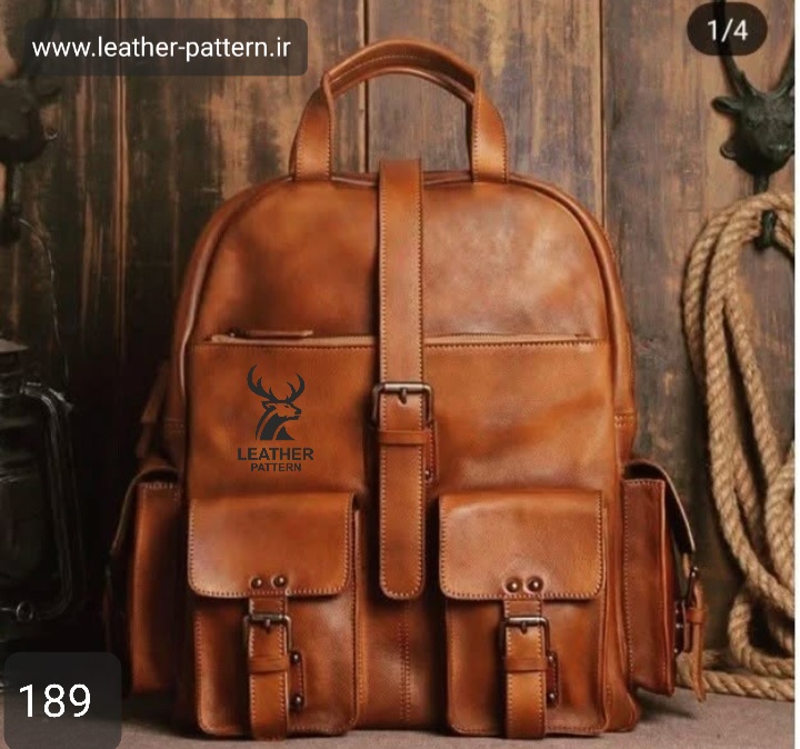 الگو کوله پشتی چرم کد K-189