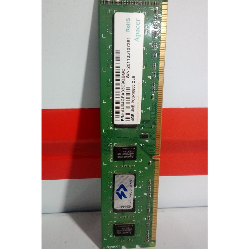 رم استوک 4 گیگ DDR3 اپیسر باس 1333-دوبر چیپ(استوک)