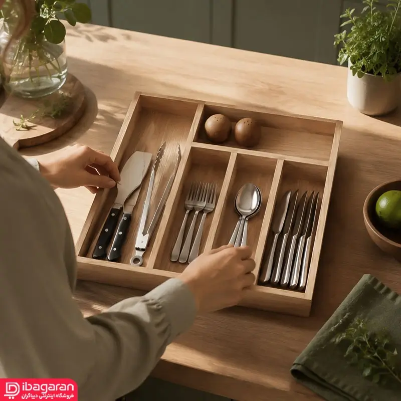 نظم دهنده چوبی داخل کابینت ریور مدل 3924