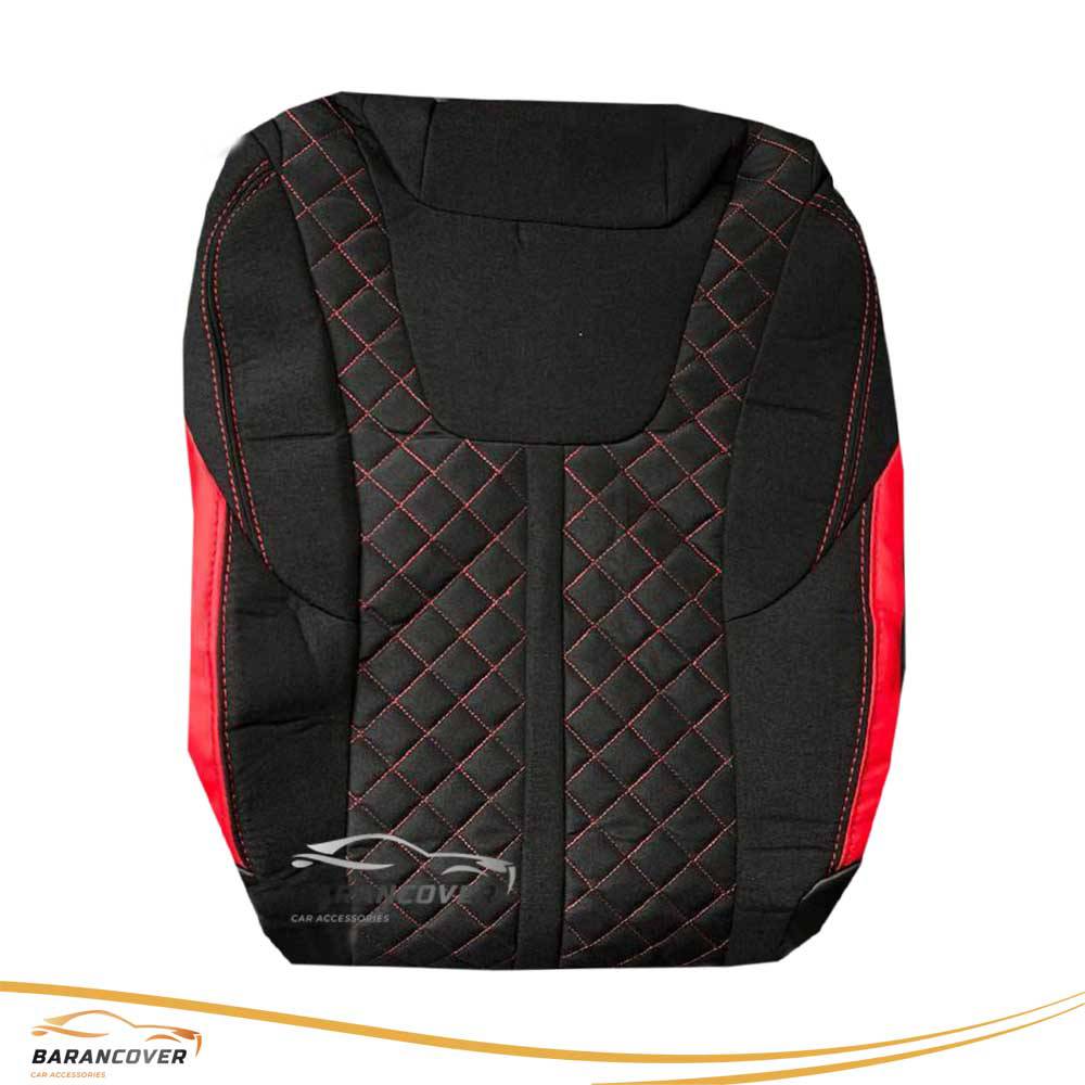 روکش صندلی فردا موتور sx5  پارچه رنگ مشکی نوار قرمز