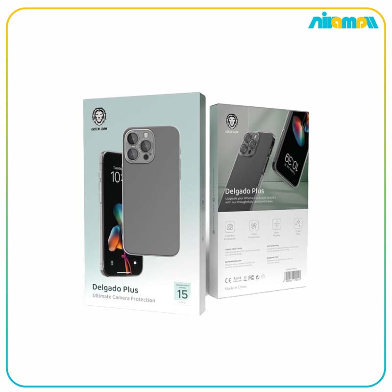 کاور شفاف گرین لاین مدل Delgado Plus مناسب برای گوشی موبایل iPhone 15 Pro Max