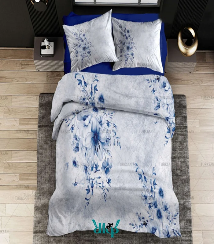 روتختی سفید آبی گلدار کد d571