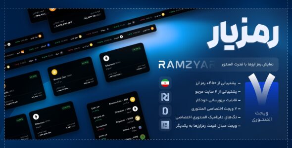 رمزیار، افزونه ویجت‌ های رمز ارز در المنتور