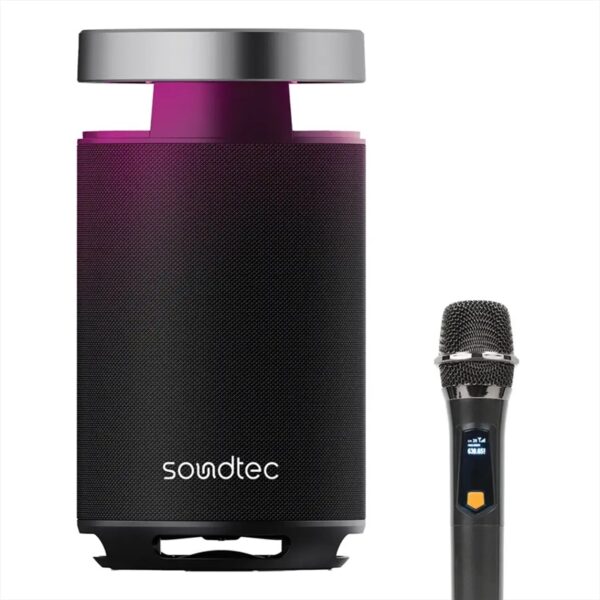 اسپیکر بلوتوثی به همراه میکروفون ساندتک پرودو Porodo Soundtec Tiesto Portable Karaoke Speaker