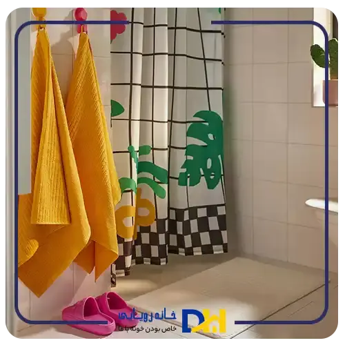 پرده حمام طرح هاوایی ایکیا SNÖJONKVILL
