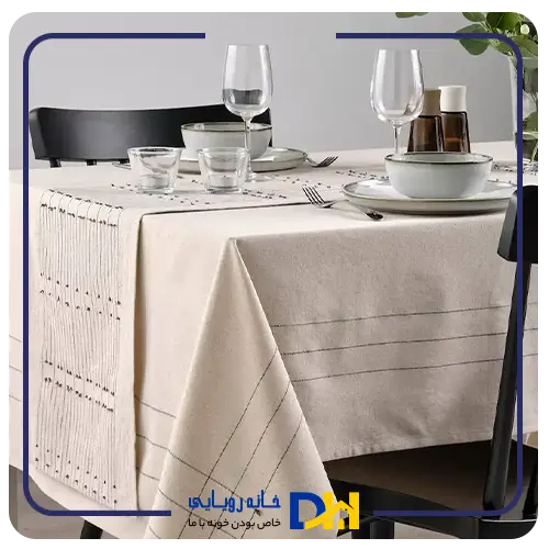 رانر طرحدار کرم مشکی ایکیا VARA