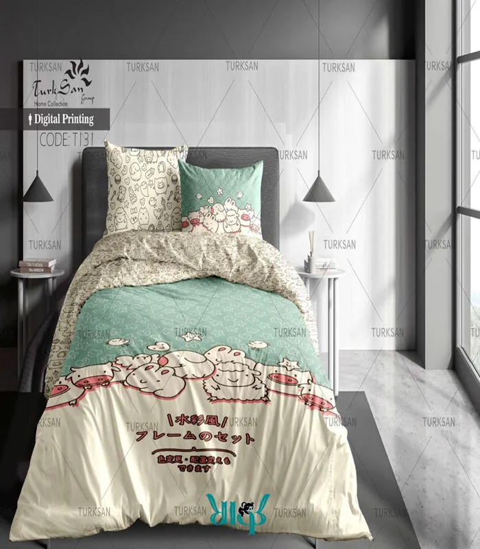 روتختی سفید طرح بره یک نفره کد T131