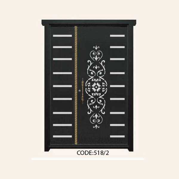 درب یک و نیم لنگه فلزی CNC طرح 518
