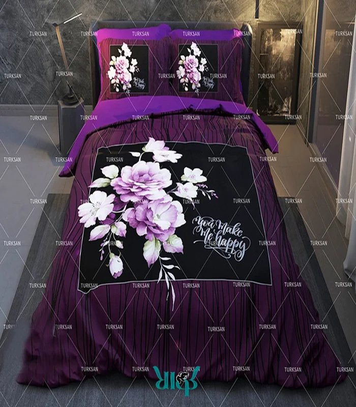 روتختی بنفش یک نفره گلدار کد d285