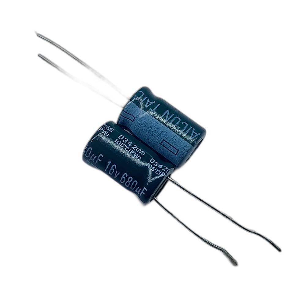 خازن الکترولیتی 680uF / 16V مارک TAICON PZ(PW) سایز 10mmx17mm