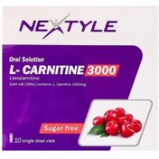 ویال ال کارنیتین 3000 میلی گرم نکستایل طعم آلبالو 10 عددی