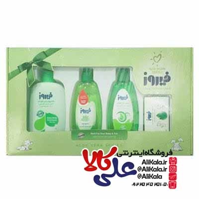 ست جعبه هدیه محصولات بهداشتی کودک فیروز عصاره آلوئه ورا