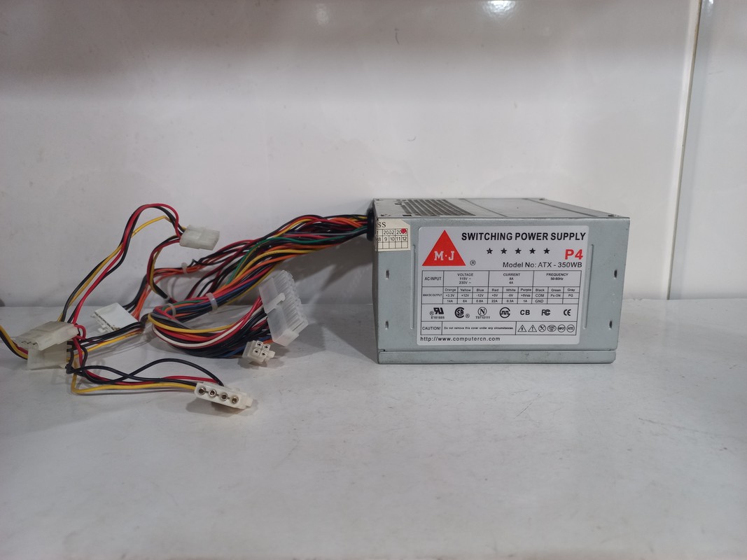 پاور 20 پین MJ مدل ATX-350WB- استوک(حداکثر توان230 وات)