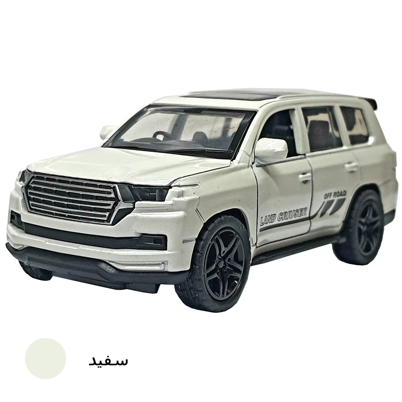 ماکت ماشین فلزی تویوتا لندکروز (Toyota Land Cruiser) | ماشین بازی موزیکال و چراغ‌دار قدرتی