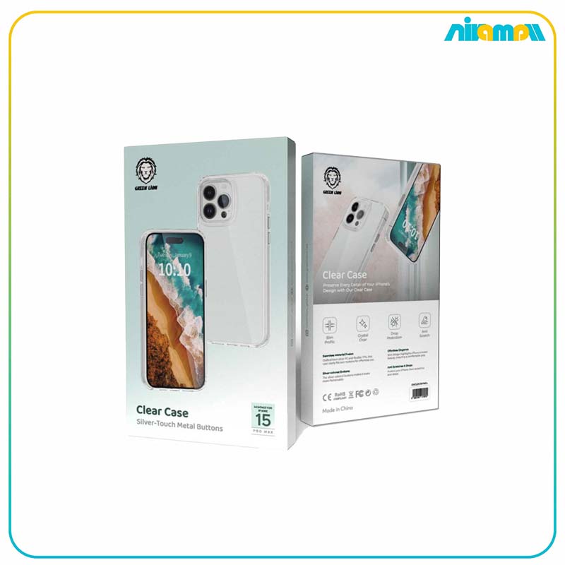 کاور شفاف گرین لاین مدل Metal Button مناسب برای گوشی موبایل iPhone 15 Pro