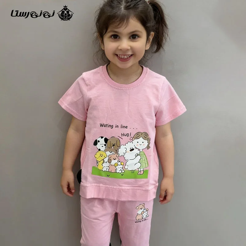 تیشرت ساپورت طرح دختر و سگ هانیلا کد 756