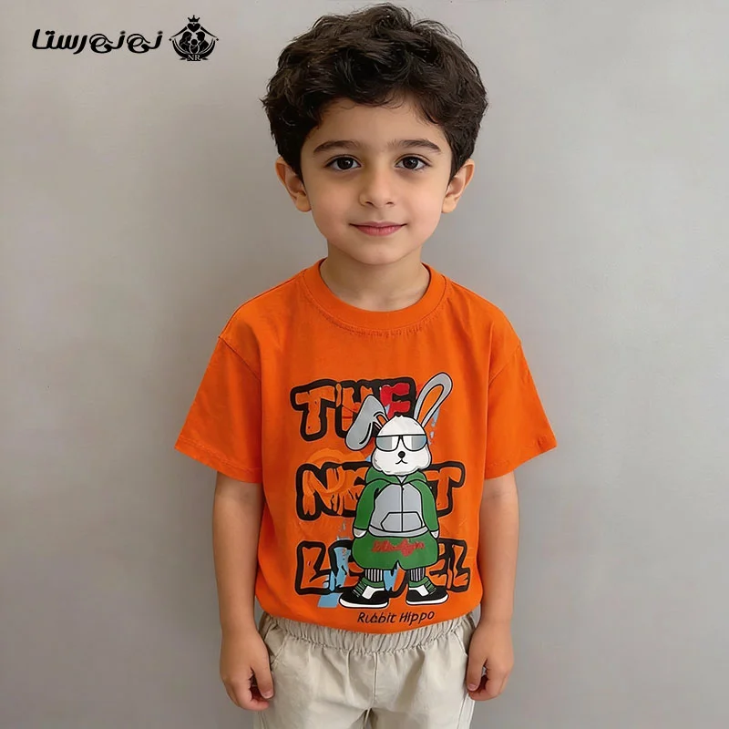 تیشرت شلوارک کتان خرگوش عینکی کد 753