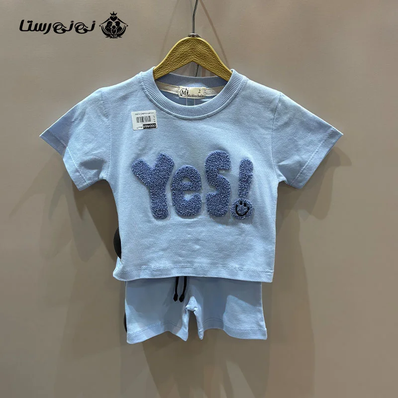 تیشرت شورت پنبه طرح Yes کد 802