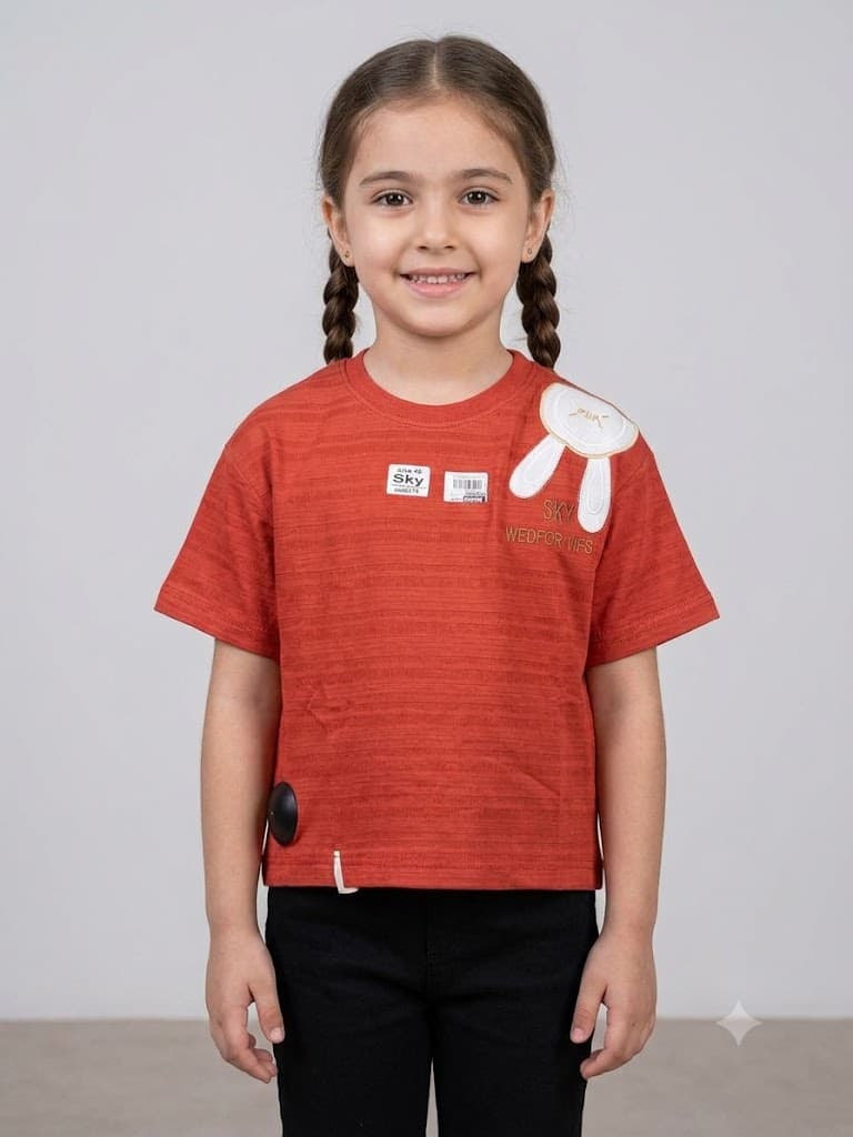 تیشرت تک دخترانه خرگوش برعکس کد 893