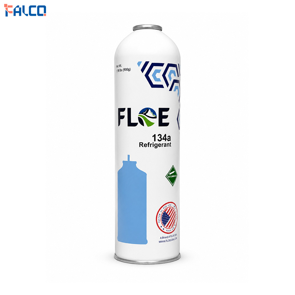 گاز R134a آمریکایی برند فلو FLOE وزن 900 گرم خالص