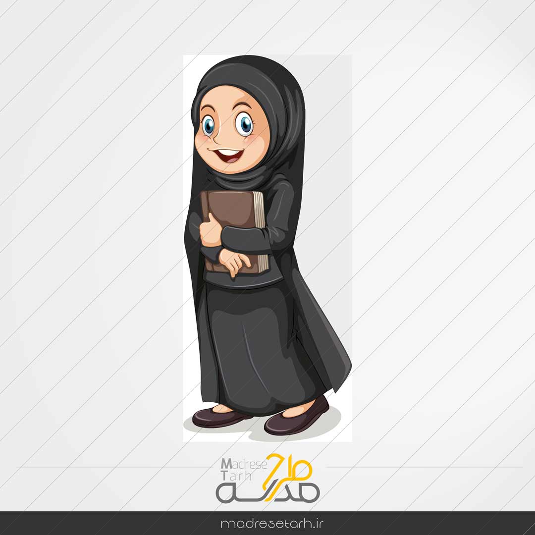 وکتور دختر محجبه با روبنده و چادر مشکی
