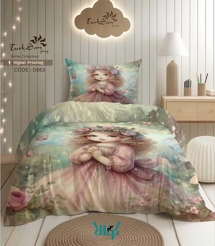 روتختی یک نفره آبی طرح دختر کد d663