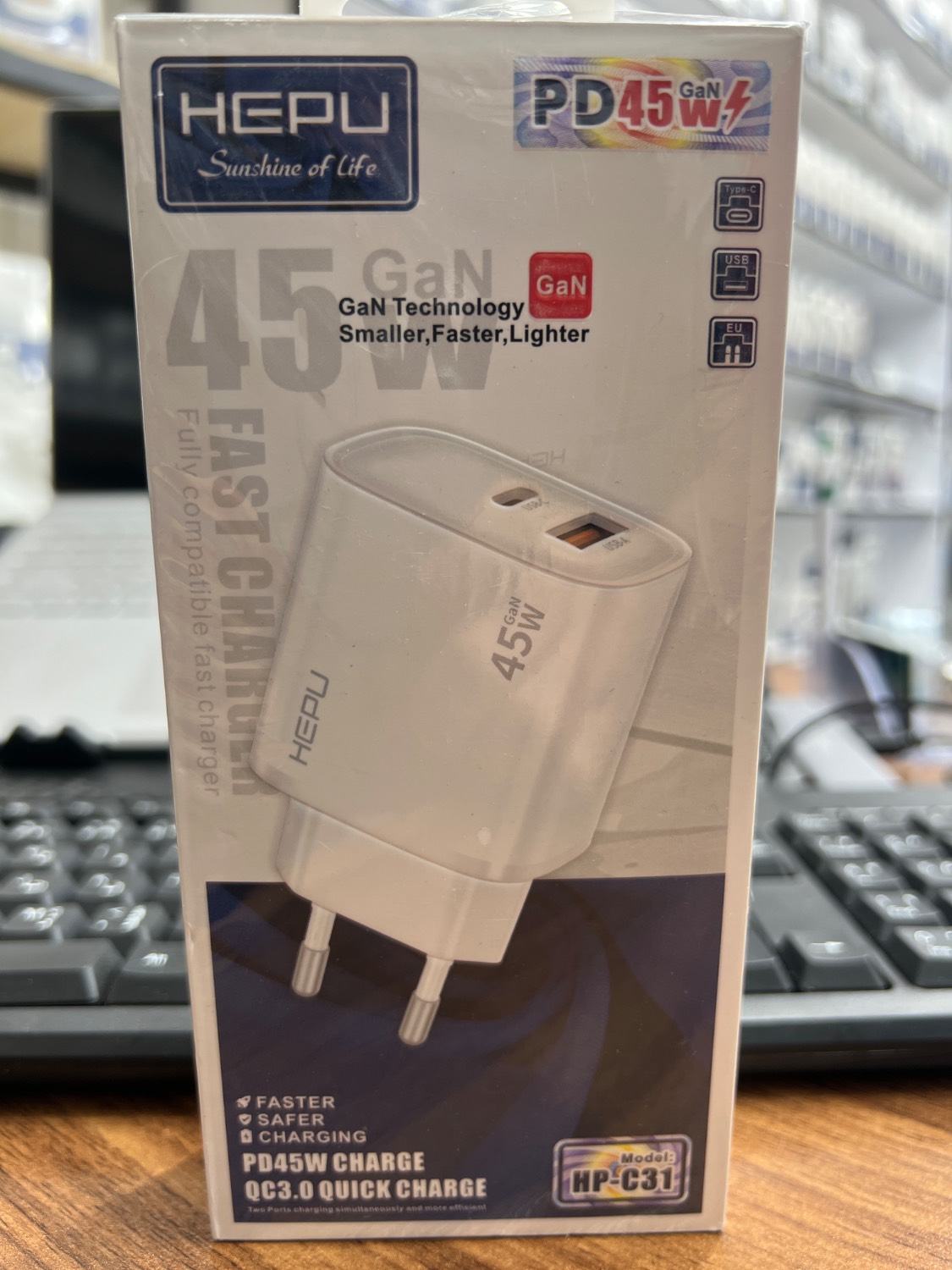 شارژر۴۵ وات اورجینال هیپو fast charger hepu HP_C31