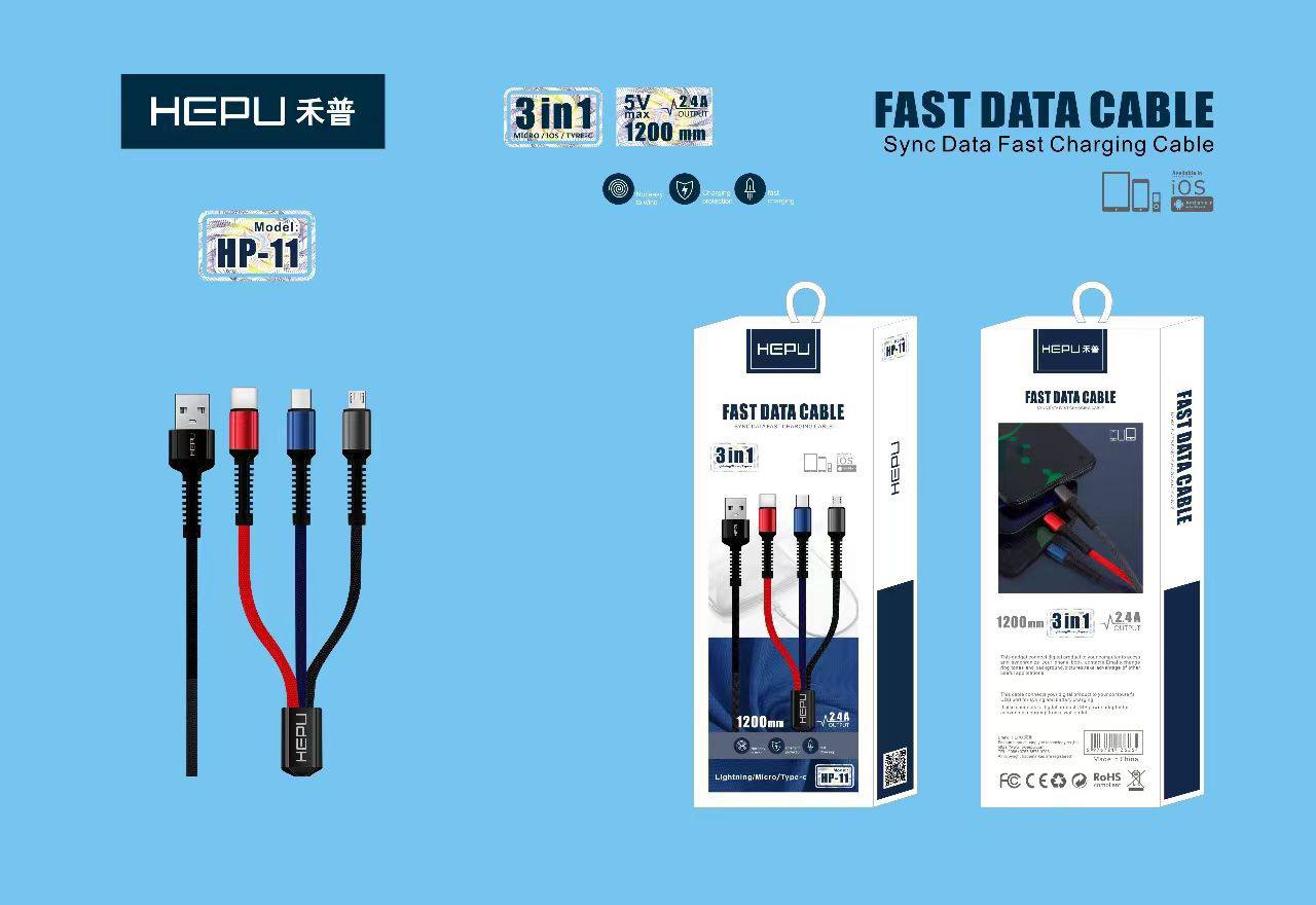 fast data cable Hepu Hp_11 کابل اورجینال هیپو ۶ ماه گارانتی