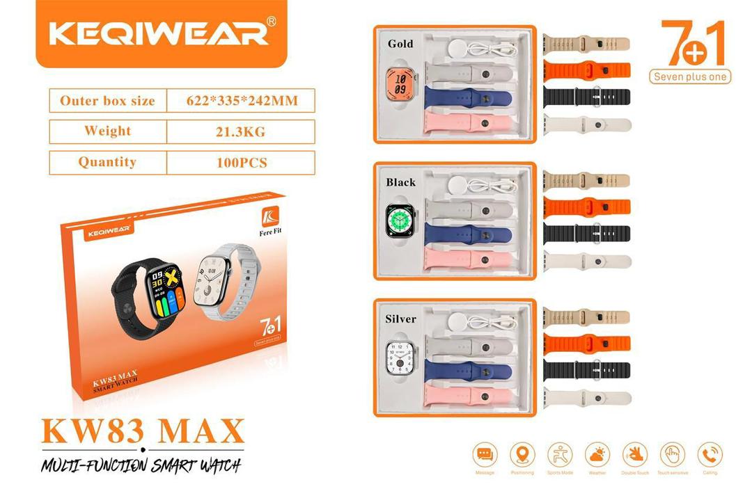 ساعت هوشمند KEQIWEAR مدل KW83 MAX با ۷ بند