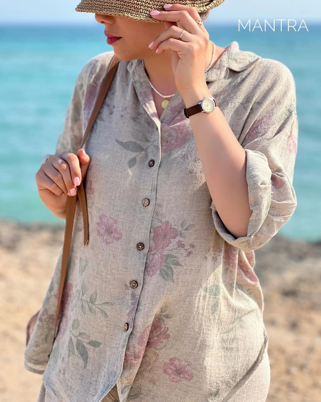 شومیز لینن مدل نبات